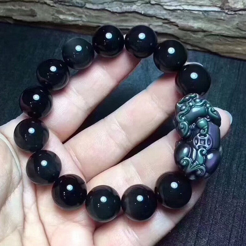 Natural Rainbow Eye Obsidian Pixiu Bracelet – Jewelry Gift Ideas — 1
