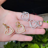 Double Love Earrings Micro Inlaid Zircon Double – Gifts for Couples — 4