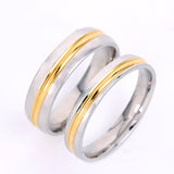 Stainless Steel Couple Ring Middle Golden – Gifts for Couples — 1