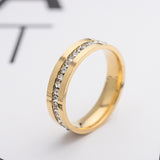 Flat Single Row Diamond Titanium Steel Ring – Small Gift Ideas — 2