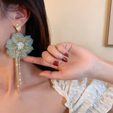 Asymmetric Flower Women Exaggerated Tassel Earrings – Gifts for Her — 2