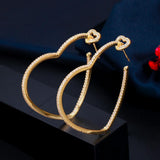 Earrings Studded With Diamonds Large Heart – Unique Gift Ideas — 2