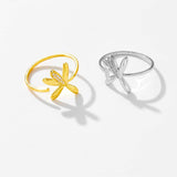 S925 Silver Ring Petal Zircon Adjustable Opening – Unique Gift Ideas — 6