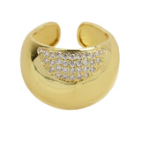 Brass Glossy Zircon Heavy Industry Geometric Ring – Surprise Gifts — 4
