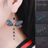 Ethnic Diamond Vintage Fringe Dragonfly Earrings – Surprise Gifts — 1