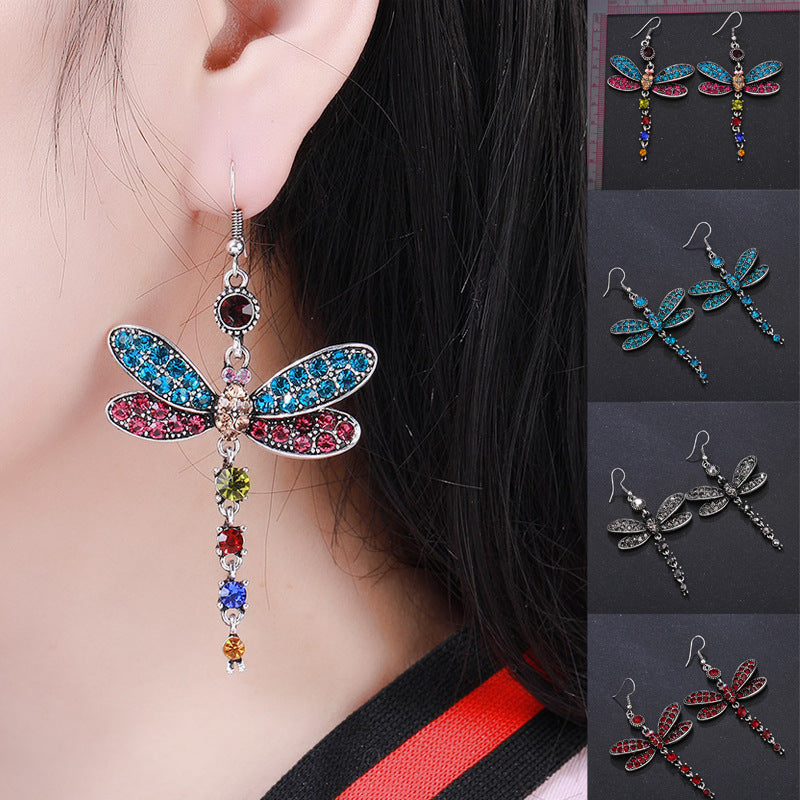 Ethnic Diamond Vintage Fringe Dragonfly Earrings – Surprise Gifts — 1