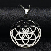 Hollow Circle Ring Pendant Flower Of Life Sacred – Jewelry Gift Ideas — 7