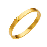 V-shaped Wide Couple Bracelet Female Gold Buckle – Jewelry Gift Ideas — 4