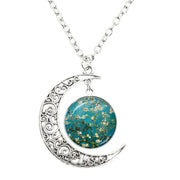Van Gogh Starry Night Painting Moon Necklace – Jewelry Gift Ideas — 13