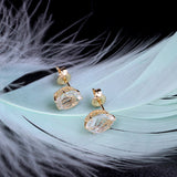 Women's Natural White Crystal Earrings – Gifts for Her — 3