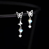 Moonlight Stone Butterfly Ear Studs Female – Gifts for Her — 3