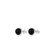 S925 Sterling Silver Black Agate Stud Earrings – Unique Gift Ideas — 2