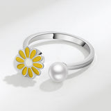 Creative Drip Oil Daisy Rotating Ring – Surprise Gifts — 3