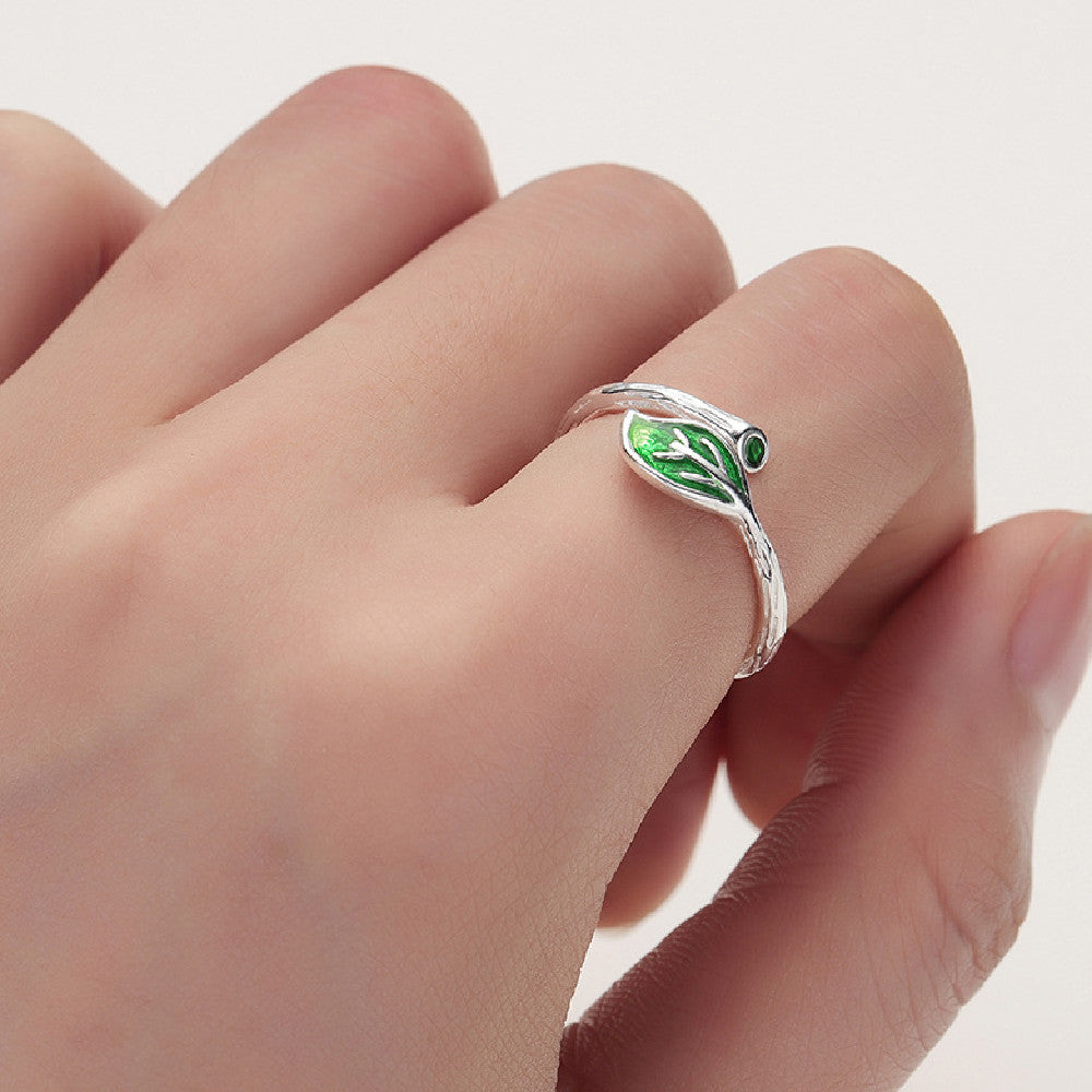Fashion Twig Green Leaf Ring – Stylish Gifts — 1