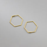 S925 Silver Earrings Female Sweet Hexagon – Gifts for Her — 2