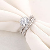 Flash Drill Round Engagement Set Ring Ladies Ring Hand – Stylish Gifts — 4