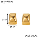 Minimalist Titanium Steel Ear Studs Triangle Oval – Stylish Gifts — 4