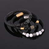 Hand-woven Cowhide Leather Bracelet Gold – Jewelry Gift Ideas — 1