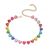 White Heart Love Heart Glass Rhinestone Clavicle – Gifts for Couples — 4