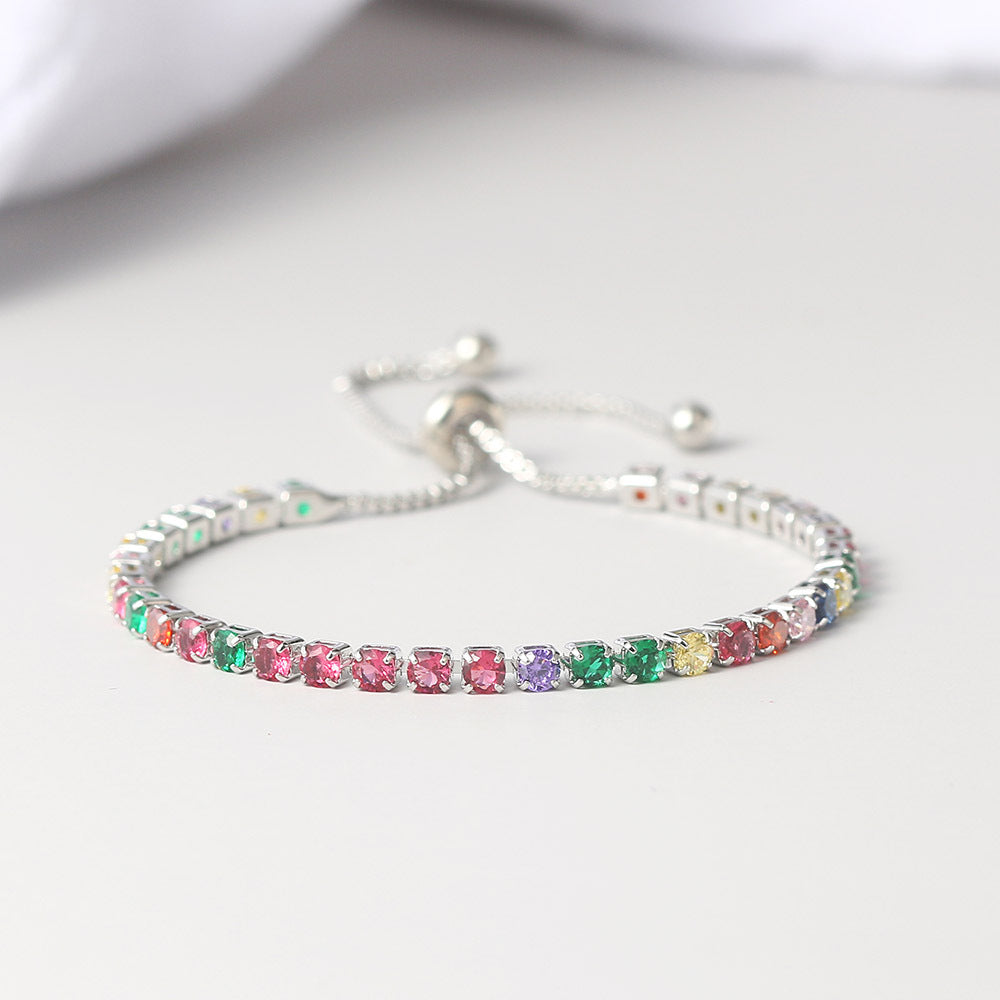 3mm Colored Round Zircon Single Row Full Diamond – Jewelry Gift Ideas — 1