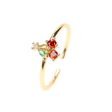 Cute Fruit Zircon Copper Ring Simple – Meaningful Gifts — 12