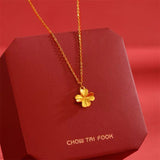 Alluvial Gold Lucky Four-leaf Clover Necklace – Jewelry Gift Ideas — 11