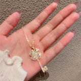 Micropaved Real Gold Plated Zircon Flower Key – Jewelry Gift Ideas — 5