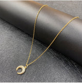 Zircon Moon Necklace Copper Plated Real Gold Full – Jewelry Gift Ideas — 13