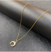 Zircon Moon Necklace Copper Plated Real Gold Full – Jewelry Gift Ideas — 13