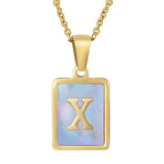 Titanium Steel 26 English Letter Necklace Blue – Jewelry Gift Ideas — 7