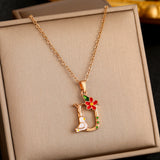 26 English Letters Enamel Elegant Sweet Necklace – Jewelry Gift Ideas — 12