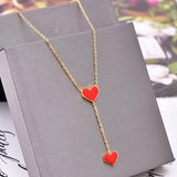 Love Necklace Red Drop Glue Peach Heart Clavicle – Jewelry Gift Ideas — 2