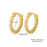 Vintage Screw Pattern Earrings Gold-plated Zircon – Gifts for Her — 7