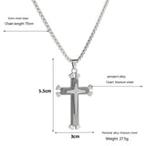 Men's Cross Pendant Silver Gold Titanium Steel – Jewelry Gift Ideas — 5