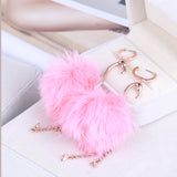 Fashion Fur Ball Realistic Flamingo Elegant Earrings – Stylish Gifts — 4
