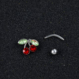 Belly Ring Cherry Zircon Belly Stainless Steel Rod – Stylish Gifts — 4