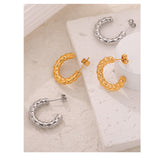 C-shaped Titanium Steel 18k Gold Plated Earrings – Thoughtful Gifts — 8