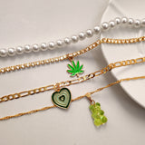 Heart Maple Bear Pendant Multilayer Twisted Chain – Jewelry Gift Ideas — 2