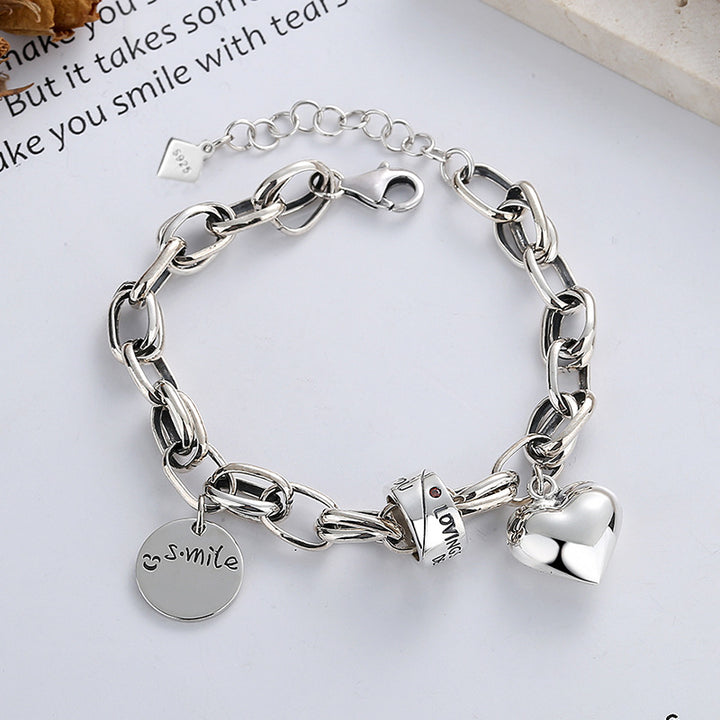 Retro Distressed Three-dimensional Heart Bracelet – Jewelry Gift Ideas — 1