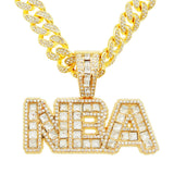 Square Diamond Patchwork Letter Pendant Necklace – Jewelry Gift Ideas — 4