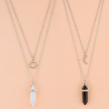 Natural Stone Hexagon Bullet Pendant Necklace Set – Jewelry Gift Ideas — 1
