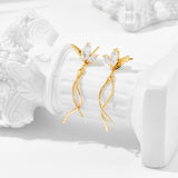 Synthetic Opal White Zirconium Earrings – Thoughtful Gifts — 3