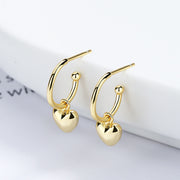 925 Sterling Silver Simple Love Heart Shape Earrings – Gifts for Her — 3