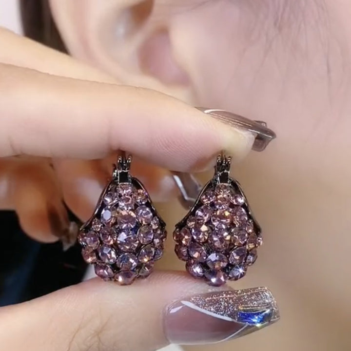Women's Purple Crystal Earrings – Gifts for Her — 1