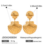 Vintage Stainless Steel Shell Pendant Earrings – Jewelry Gift Ideas — 2