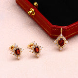 Vintage Premium Natural Pomegranate Earrings Ring – Thoughtful Gifts — 5