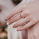 Retro French Palace Inlaid Orange Garnet Zircon Ring – Gifts for Her — 3