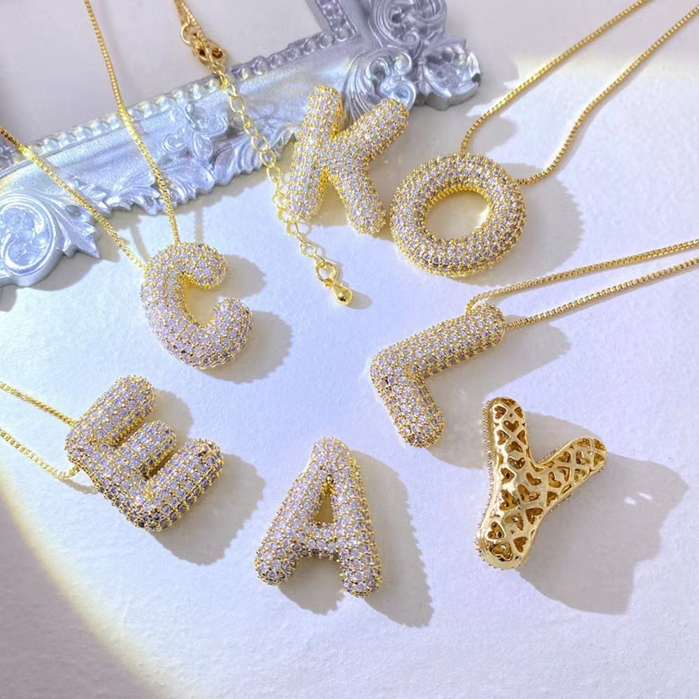 18K Gold Plated Balloon English Letter Pendant – Jewelry Gift Ideas — 1