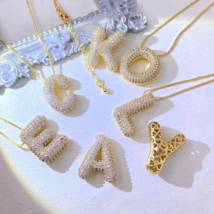 18K Gold Plated Balloon English Letter Pendant – Jewelry Gift Ideas — 1