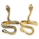 Vintage Men's Long Snake Stainless Steel Ring – Gifts for Him — 5